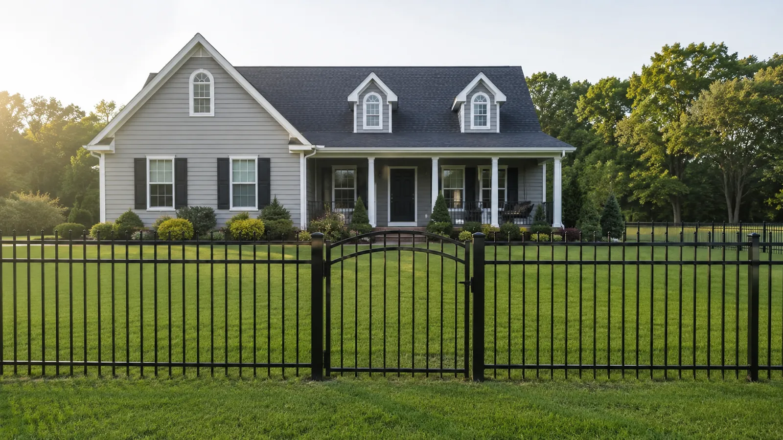 Black aluminum fence installation in London, KY