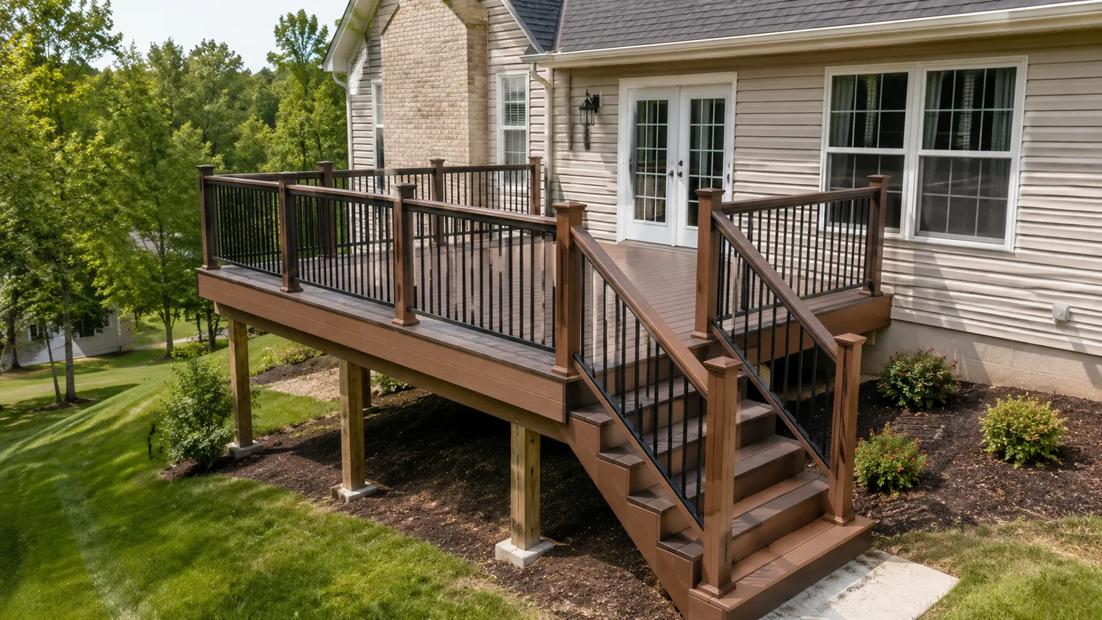 Low-maintenance composite deck installation in London, KY